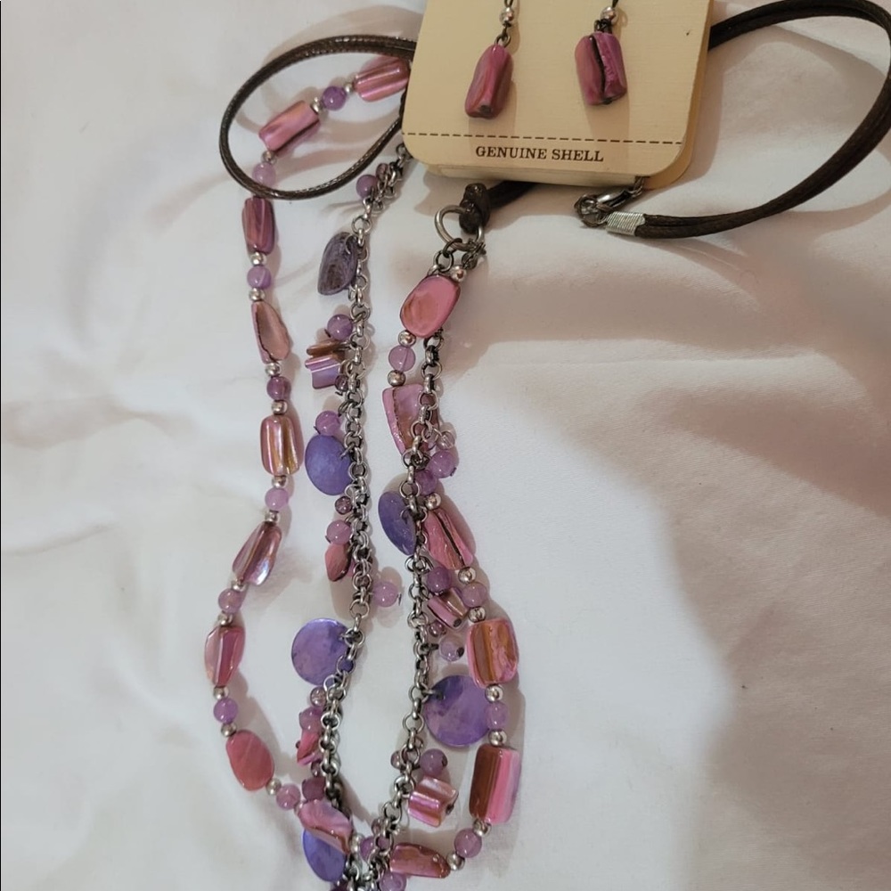 Shell Necklace and Earrings Set